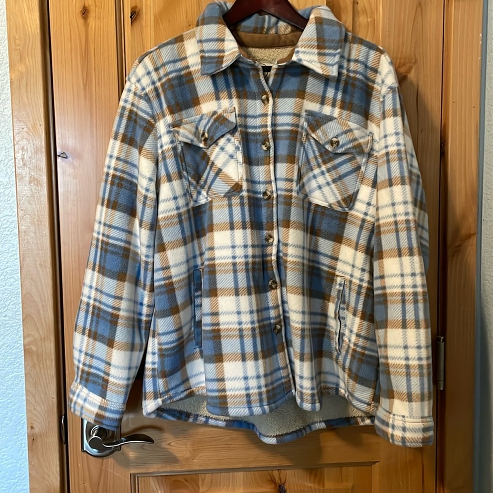 Fuzzy flannel jacket